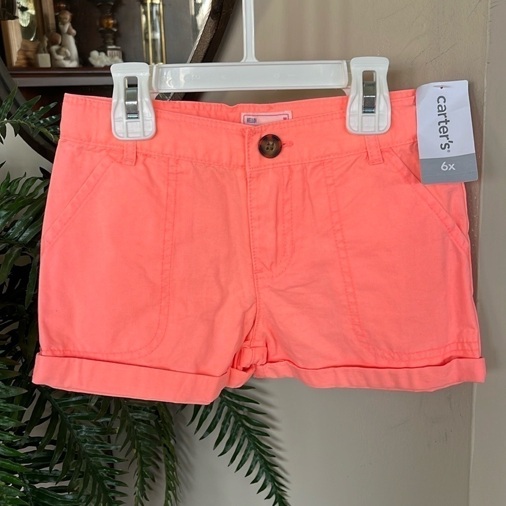 Brand New Carter’s Bright Florescent Neon Coral Tailored Shorts